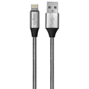 CABLE USB A LIGHTNING NISUTA 1M METAL/ACERO NSCAMEIP