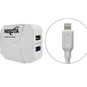 CA CELU NISUTA NSFU524UI 2USB+CABLE USB IPHONE 1M