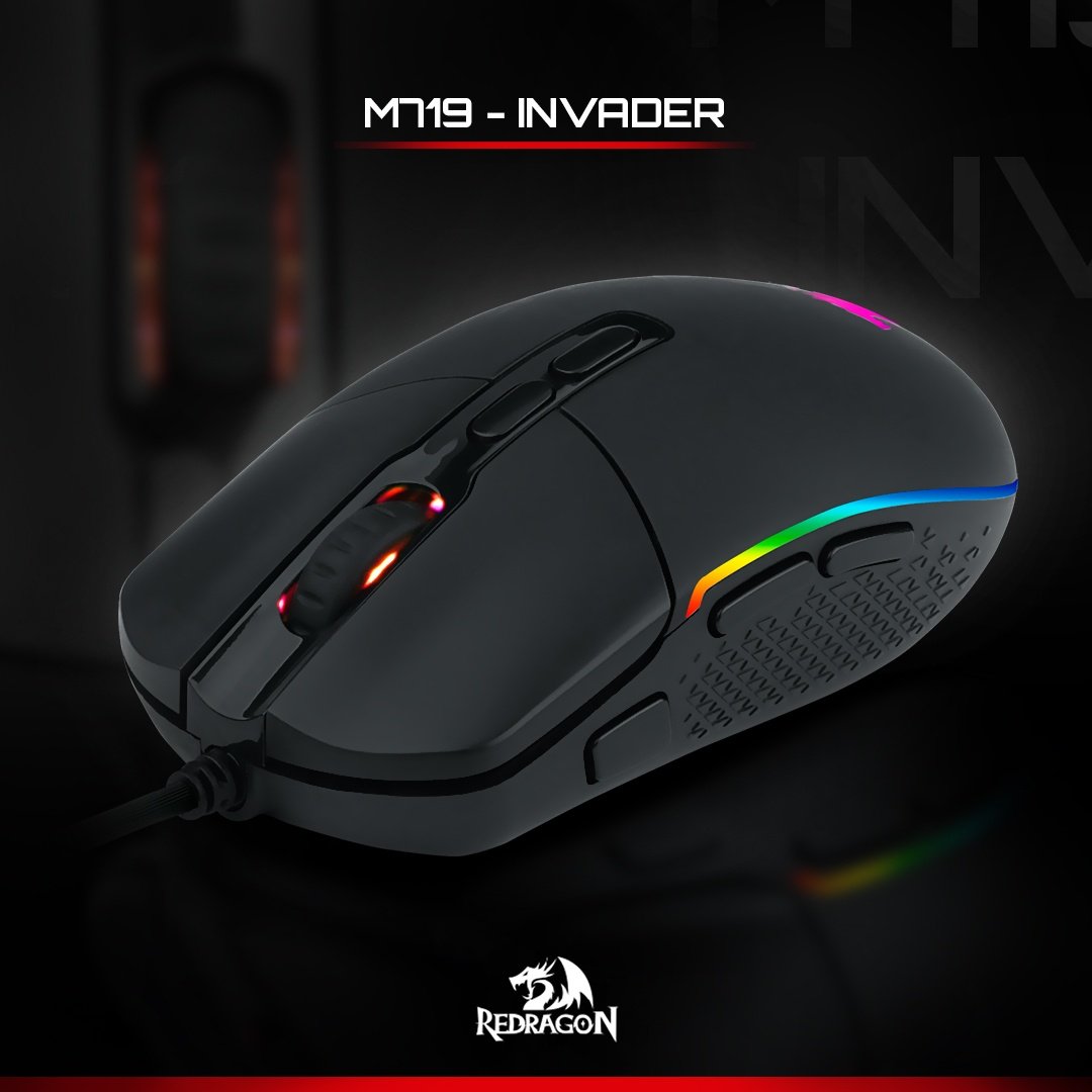 Mouse Gamer Redragon M719 Invader Wired Optical - M719-RGB - Imagen 2
