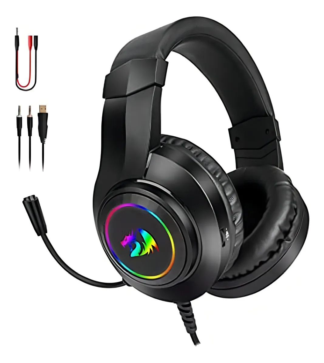 AURI REDRAGON HYLAS C/mic 3.5mm USB NEGRO RGB - H260-RGB - Imagen 2