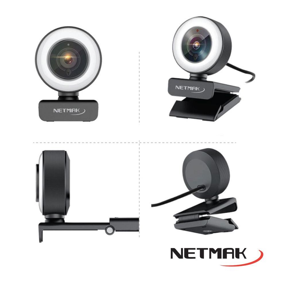 Webcam Netmak Web04 FHD 1080p USB c/ Micrófono Integrado + Aro Luz LED NM-WEB04 - Imagen 2