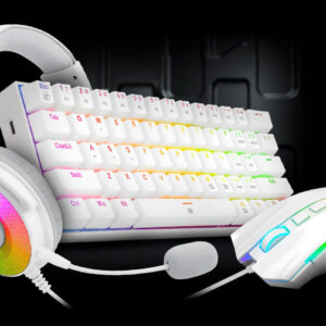 COMBO REDRAGON S129W 3IN1 BLANCA K630RGBW+M607W+H350RGB
