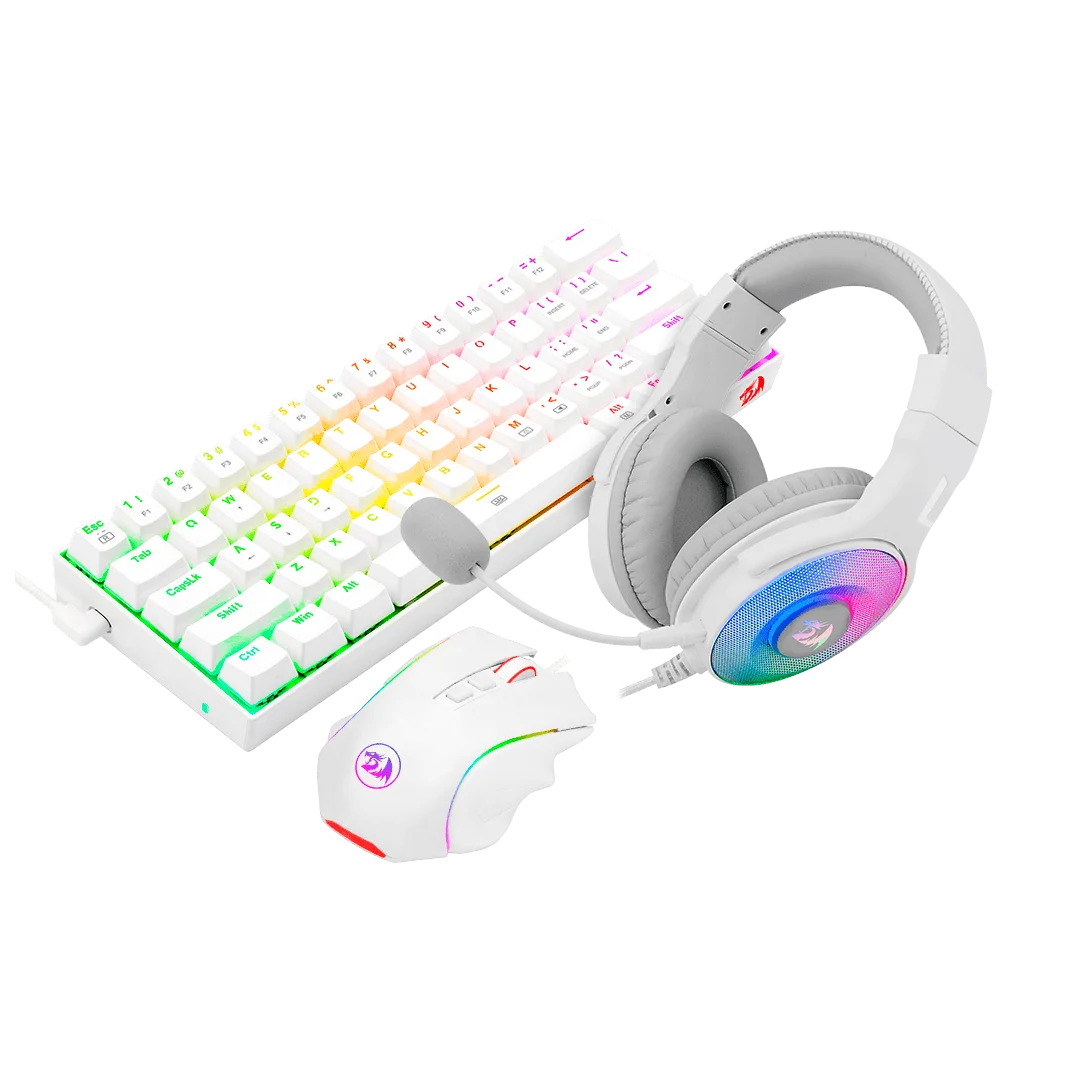 COMBO REDRAGON S129W 3IN1 BLANCA K630RGBW+M607W+H350RGB - Imagen 4
