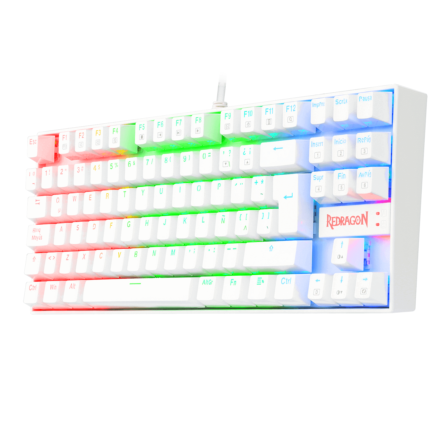 TEC Gamer Redragon Kumara RGB Blanco - K552W-RGB-SP - Imagen 2