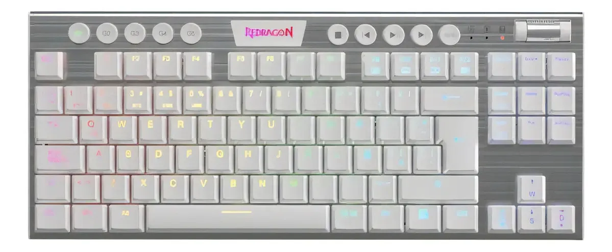 TEC GAMER REDRAGON HORUS TKL BLANCO WIRELESS RED SWITCHES - K621W-RGB-SP RD - Imagen 3