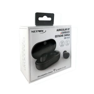 Auri Bluetooth In-Ear Netmak Earbuds c/ Estuche Negro - NM-BUD