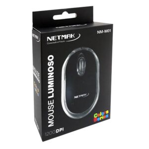 Mouse Netmak Colors Series M01 USB Negro Luminoso - NM-M01